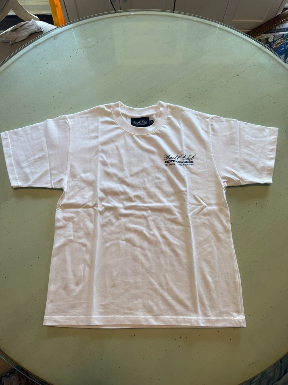 Yacht Club Notre Succes T-Shirt Mens S White St. Tropez Portofino Graphic Tee